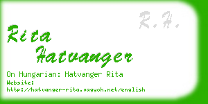 rita hatvanger business card